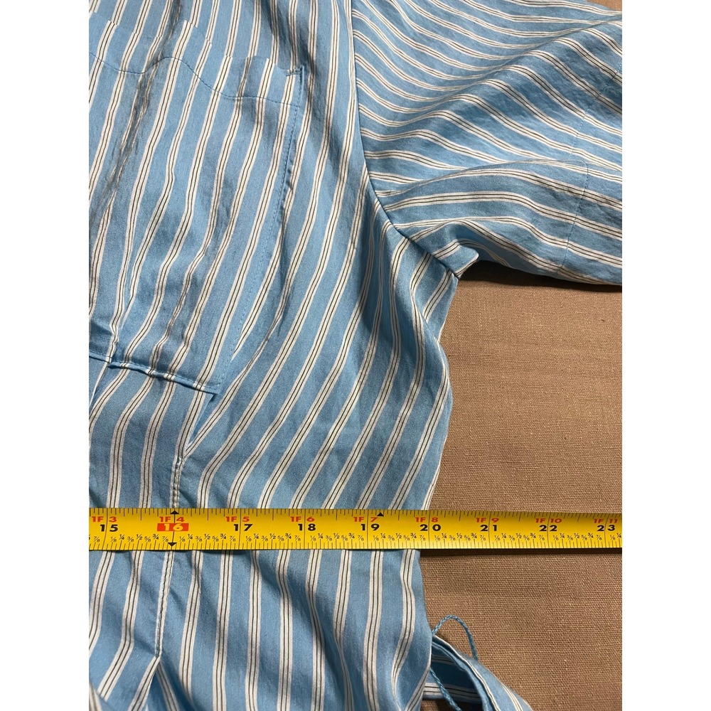 NWT Banana Republic Factory Midi Shirt Dress Size XL Blue White Sash Pockets - Picture 5 of 13